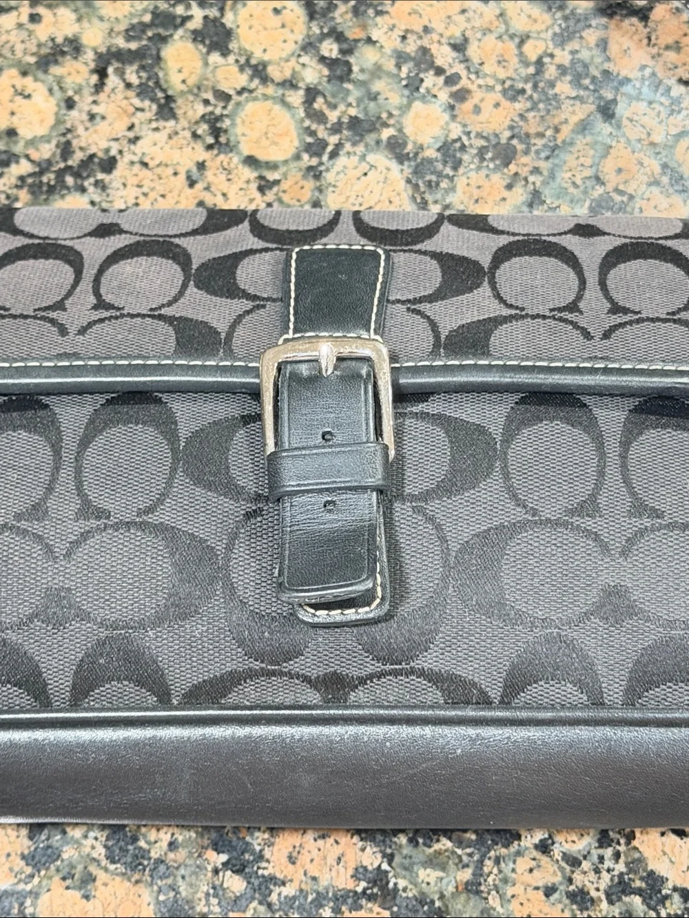 Coach Y2K black Hamptons Flap Baguette bag
